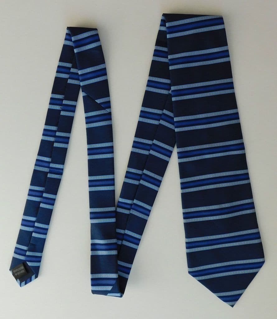 Smart Blue Striped Tie by Copperstone Formal Wear